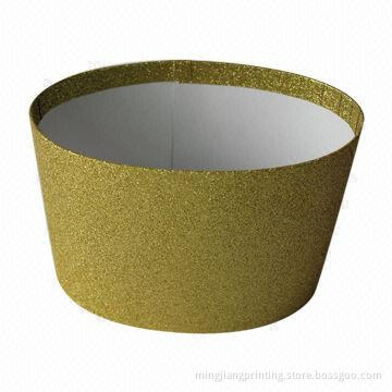 Round Golden Glitter Paper Box, OEM and ODM Orders Welcomed
